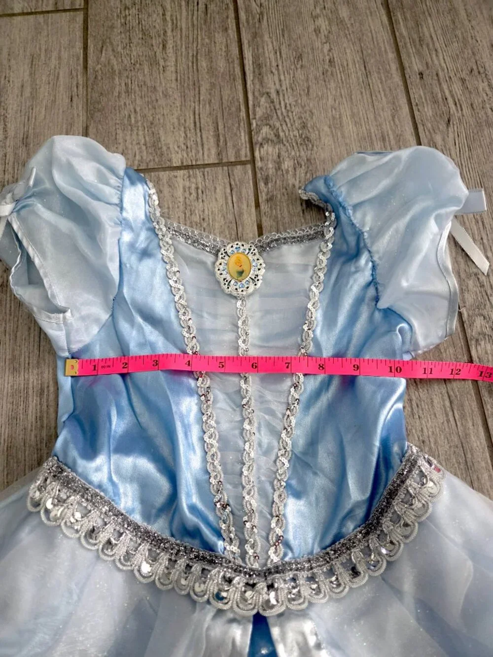 Disney Store Cinderella Princess Costume Dress Blue Sparkle Girls Size S 5/6